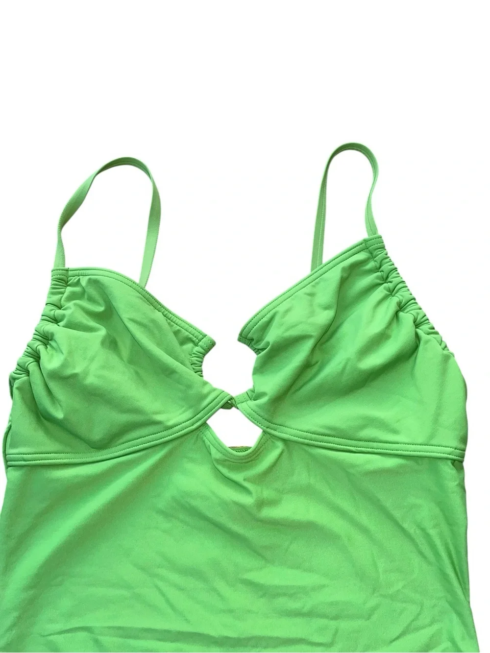 Michael Kors Vintage Green Goldtone Branded Logo Ring Swimsuit Size 14